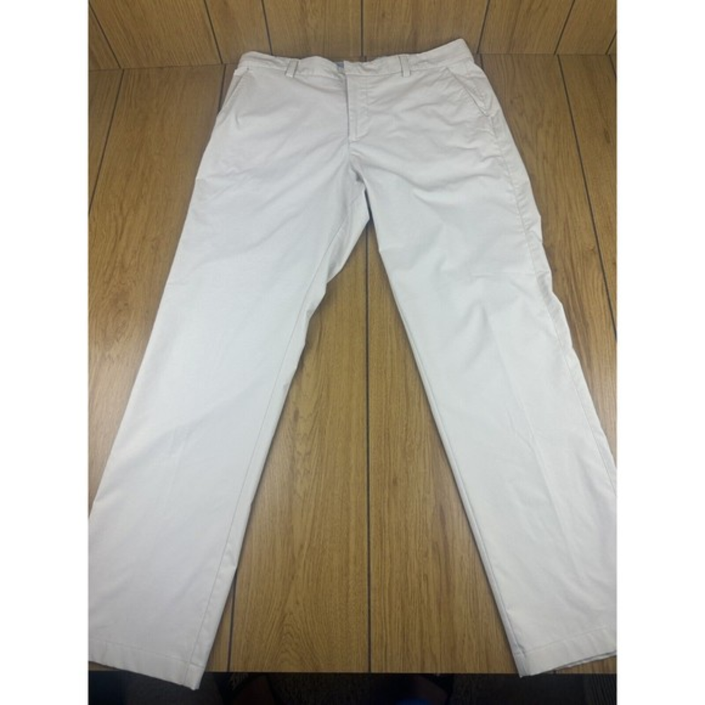 Skechers Go Golf Pants Mens Size 35 Light Beige Khaki Flat Front Pockets